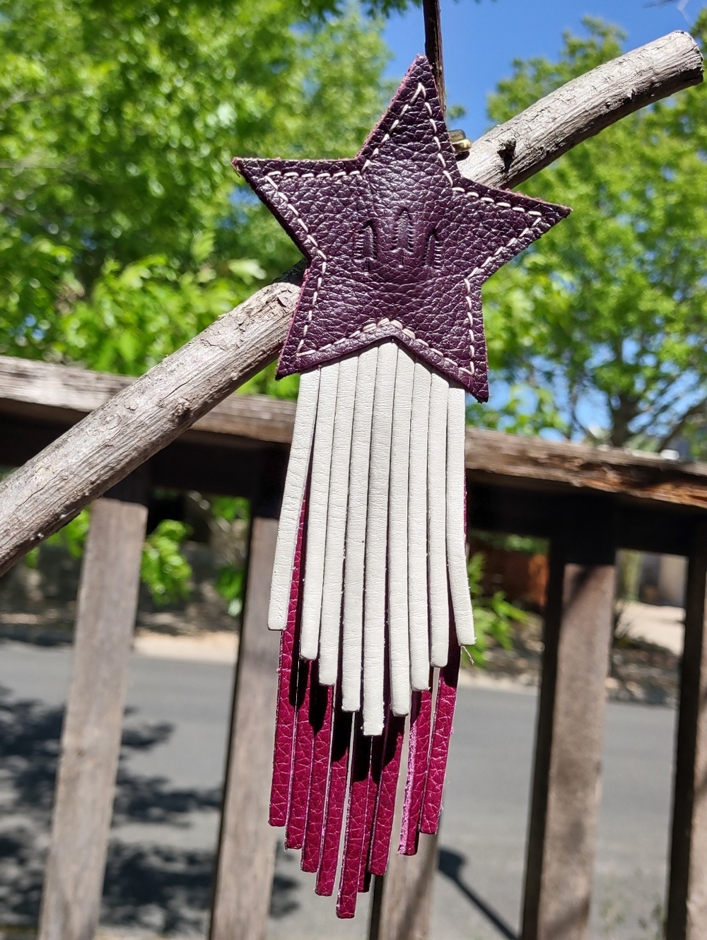 Portland Leather Texas Star Keychain, Bag Charm, Flair